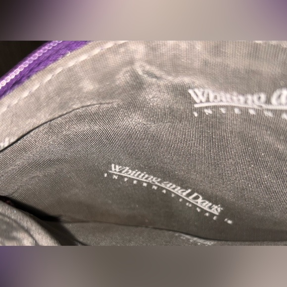 Whiting & Davis Mesh Clutch in Beautiful purple interior is gray and white - Picture 6 of 7